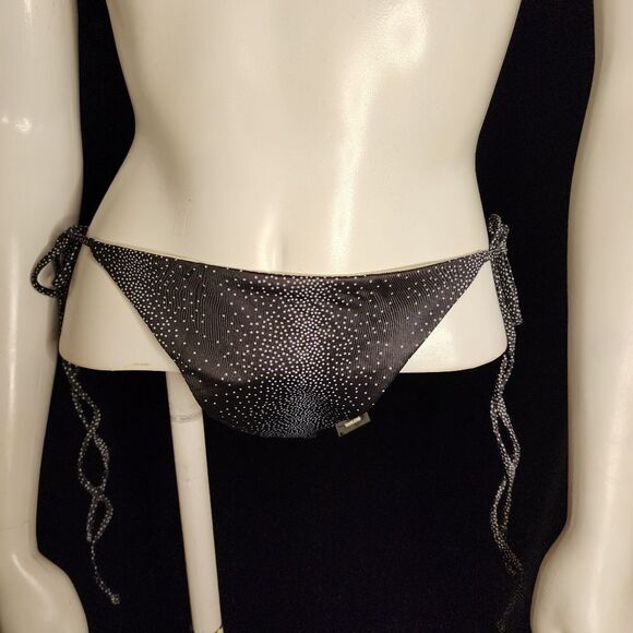 NWT Tavik Moderate Coverage Black Side Tie Gray Dot Bikini Bottoms (M) - Picture 3 of 6